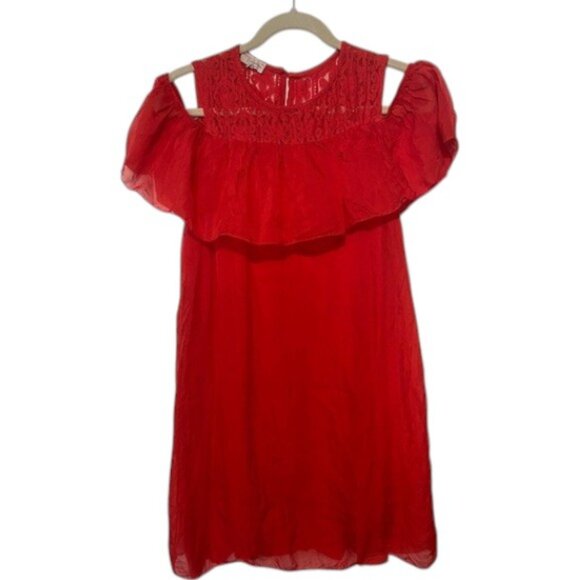 Bella Umbra red off-shoulder cut out summer dress size S - Picture 2 of 5